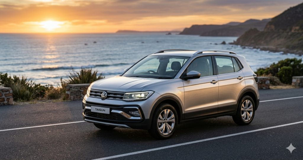 Volkswagen Taigun alloy wheel design close-up premium SUV styling