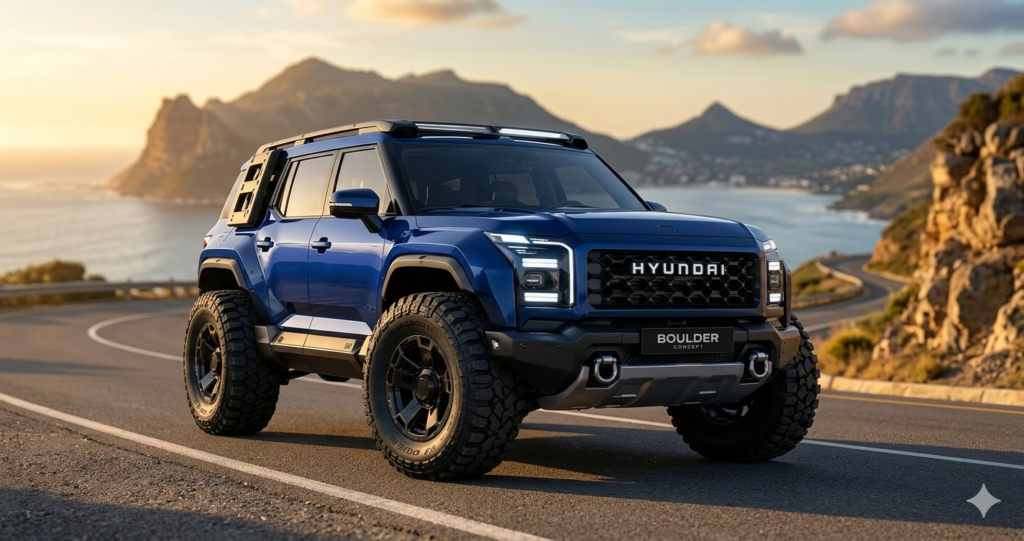 Hyundai Boulder SUV rear design bold styling LED tail lights off-road look