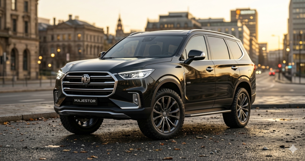Black SUV parked in urban setting