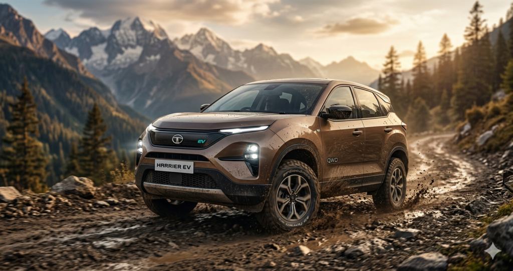 Tata Harrier EV QWD AWD off-road terrain mode