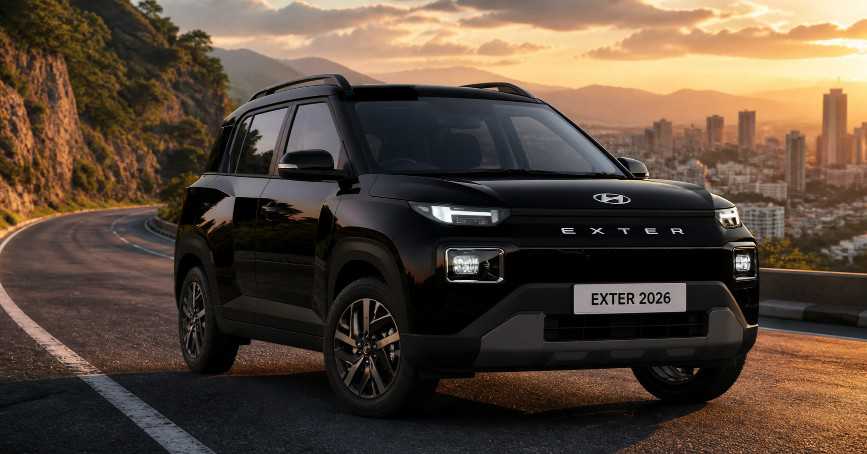 Hyundai Exter 2026 future model black SUV in