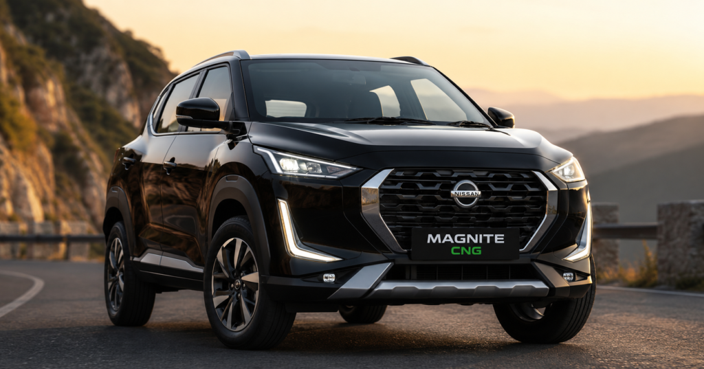 nissan magnite cng 2026 front view india official launch"