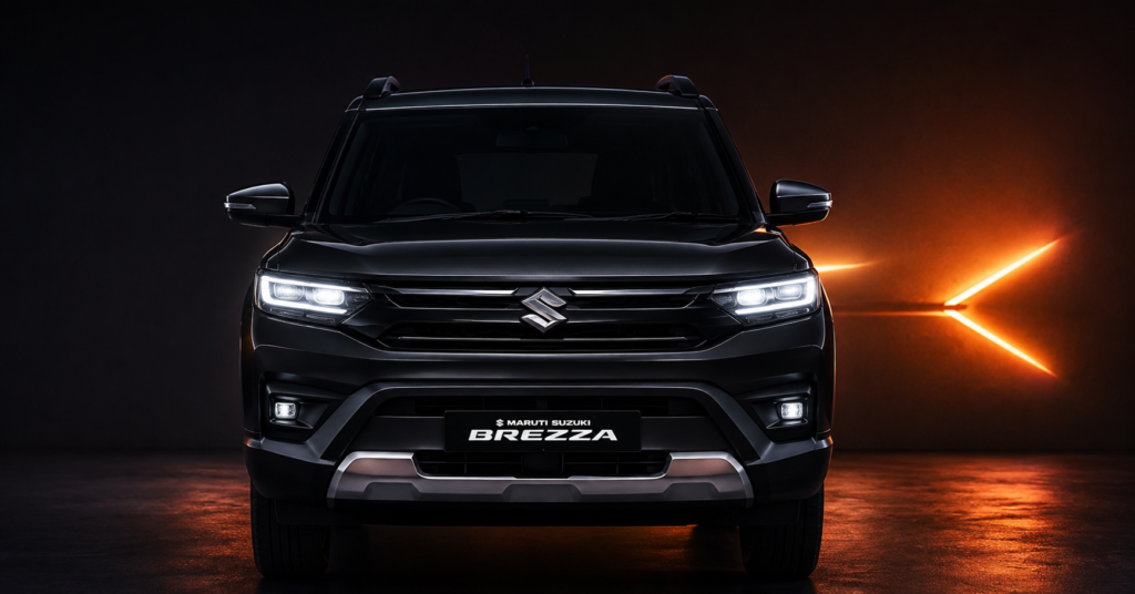 Maruti Suzuki Brezza Safety Rating 2026 front view — 4-Star Global NCAP Safety Rating