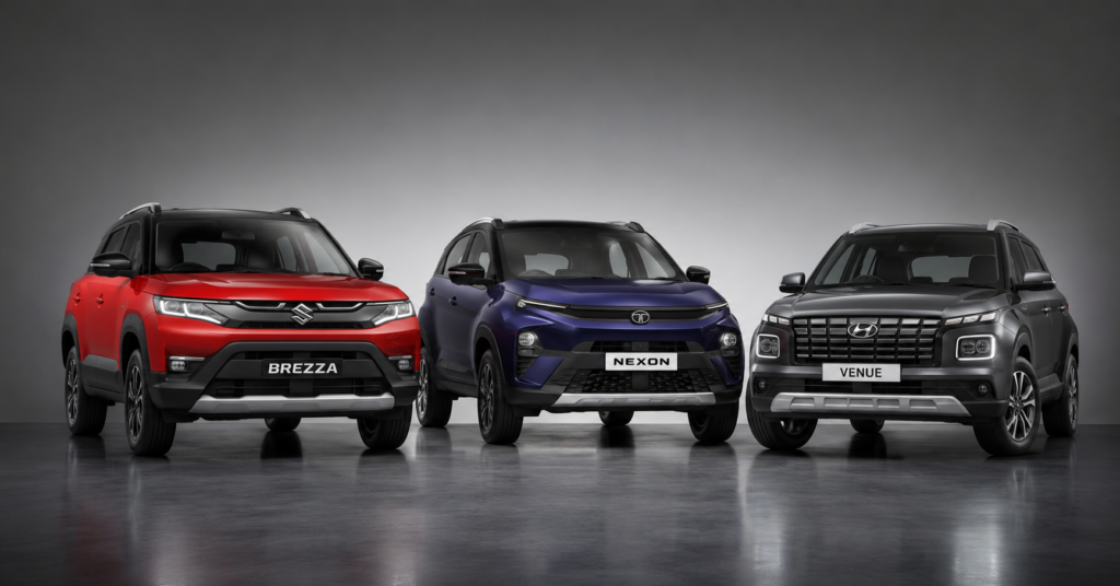 Brezza vs Nexon vs Venue Safety Comparison 2026"