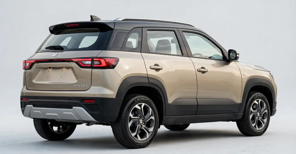New Brezza Ground Clearance 2026 rear view dimensions