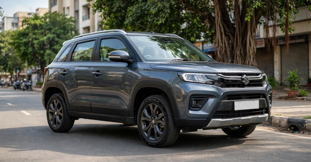 New Brezza Ground Clearance 2026 front view SUV
