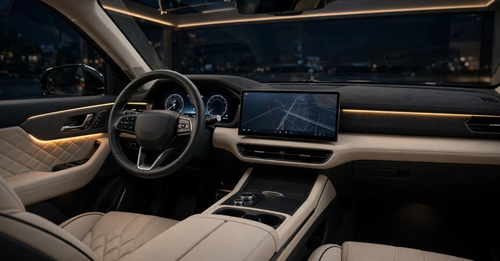 Scorpio N Facelift dashboard और floating touchscreen