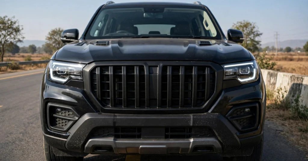 Mahindra Scorpio N Facelift 2026 front grille और headlamp design