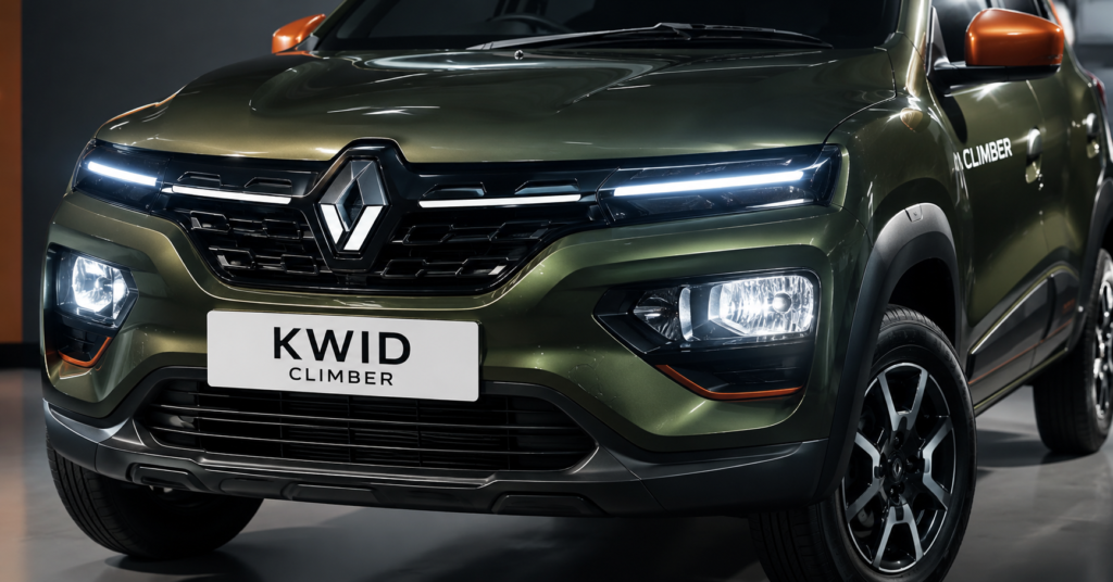Renault kwid 2026 review फ्रंट ग्रिल नए 3D बैज के साथ | 