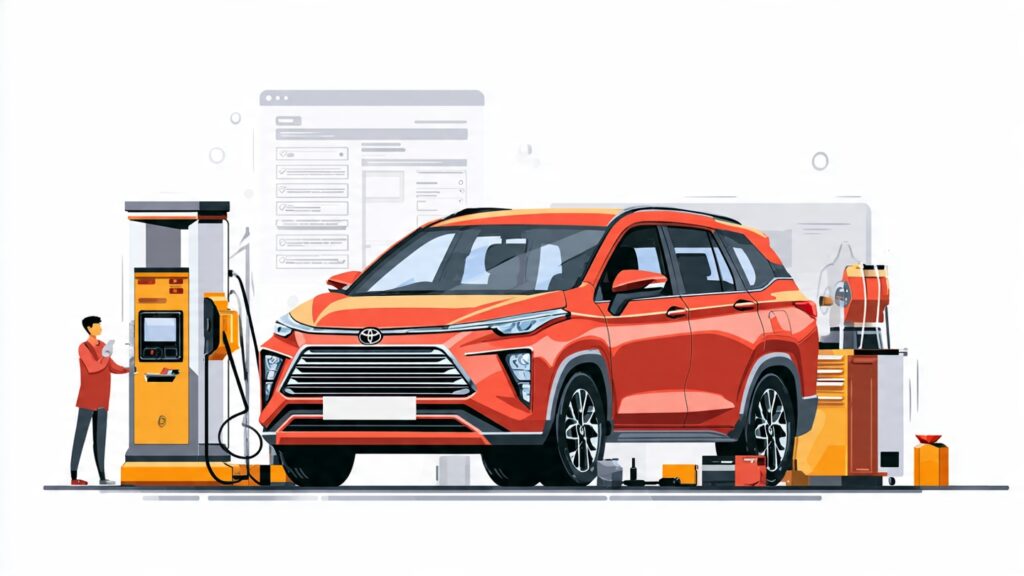 Innova Hycross booking से delivery तक का process illustration toyota innova hycross zx waiting period 2026-2027
